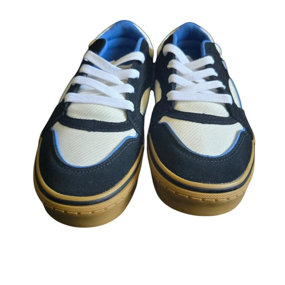 Vans Mens Colson Retro Throwback Suede Sneaker Size 10 Navy Blue-White Low Top